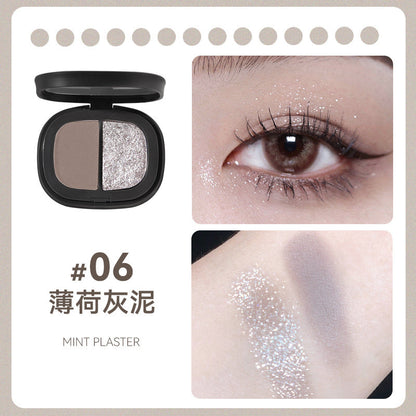 NOVO Weimeng two-color eyeshadow palette matte pearlescent plaster gray powder color long-lasting daily light makeup eyeshadow wholesale 