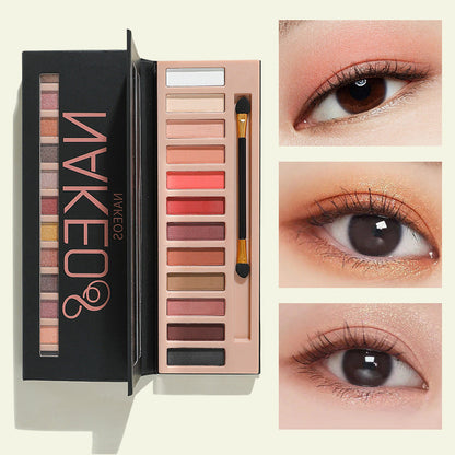 Spot 12 color eye shadow palette matte pearlescent earth color daily eye makeup smoky makeup cross-border long-lasting non-smudge