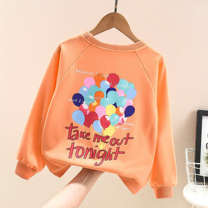 Girls 2024 new tops sweatshirts spring trend middle and large children spring and autumn children's long-sleeved T-shirts girls spring and autumn tops