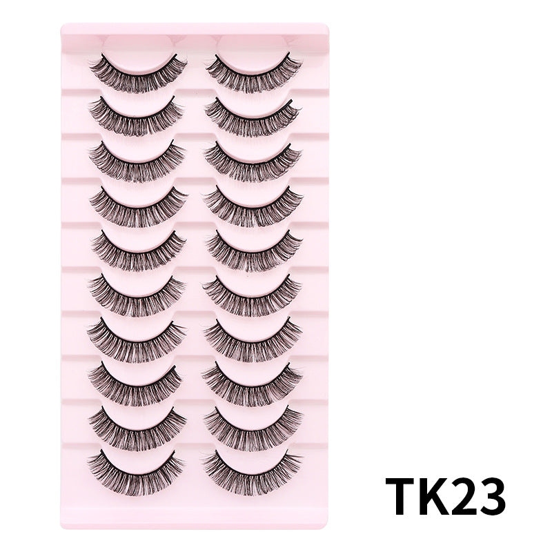 DINGSEN false eyelashes factory cross-border stable supply 10 pairs of DD holiday eyelashes Russian curling set