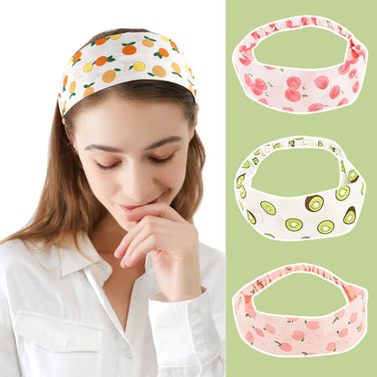 Cartoon fruit face wash headband Internet celebrity girl temperament hair tie headband Korean version simple elastic elastic headband female