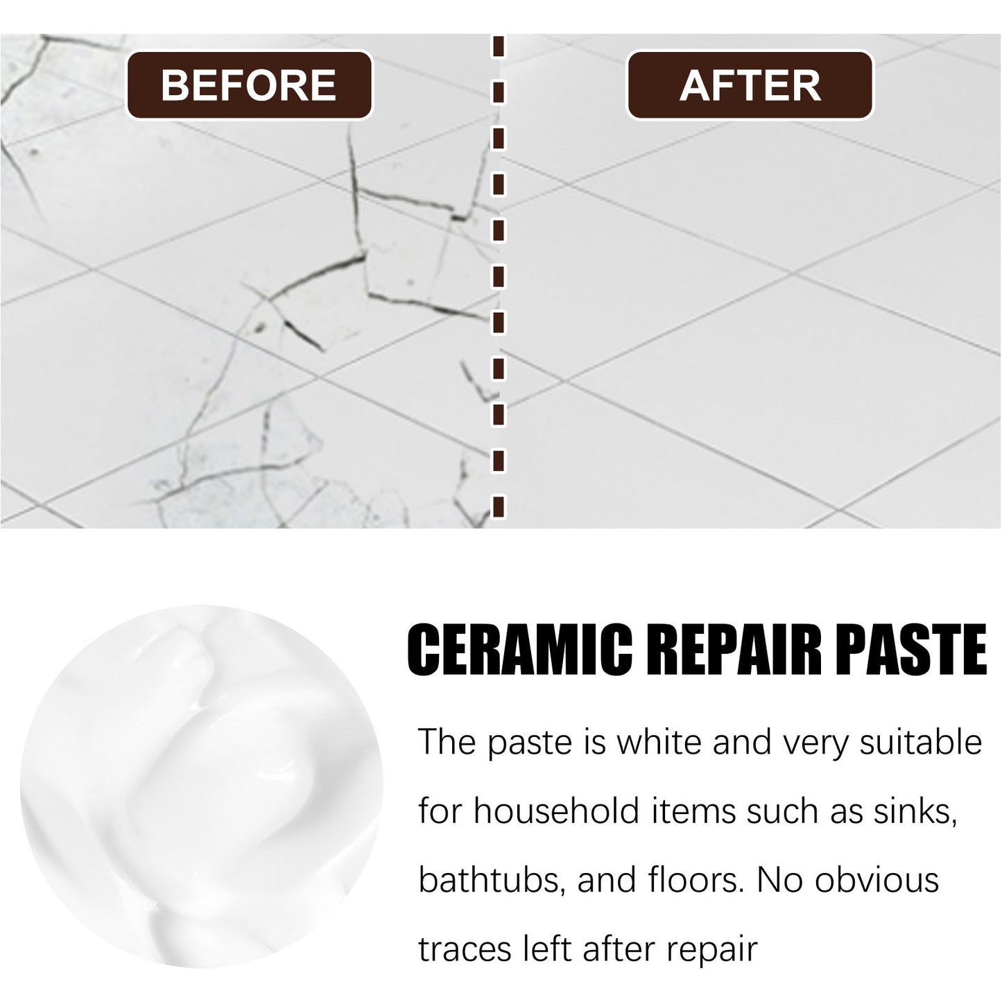 Jaysuing tile repair paste to repair ceramic cracks កំរាលឥដ្ឋថ្មផ្ទះដើម្បីជួសជុលរណ្តៅនិងរន្ធបិទភ្ជាប់ adhesive 