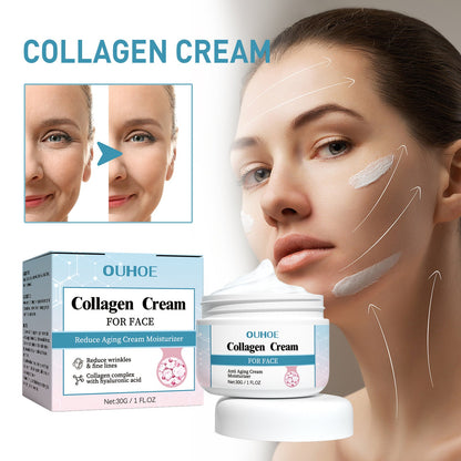 OUHOE Collagen Anti-Wrinkle Cream បំបាត់ស្នាមជ្រីវជ្រួញ ផ្តល់សំណើម បន្តឹងស្បែក ទន់រលោង និងប្រឆាំងភាពចាស់ 