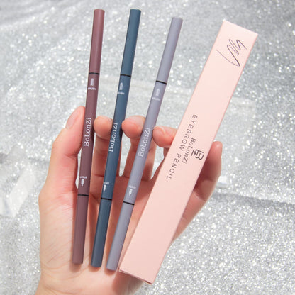 BOLONZI Morandi ultra-fine double-headed eyebrow pencil small triangle machete slender waterproof and sweat-proof not easy to smudge wholesale 