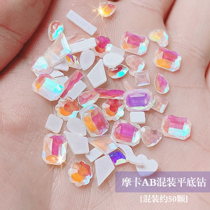 Nail rhinestones 100 pieces nail accessories aurora diamonds phantom shaped diamonds New York storm diamonds hot bottom diamonds wholesale