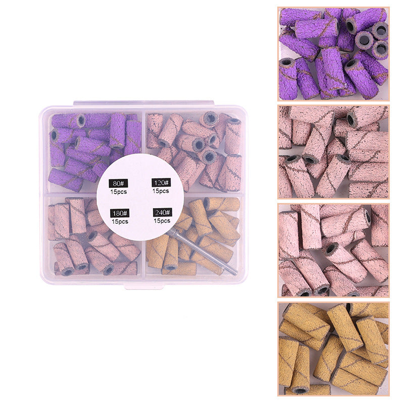 Cross-border nail polishing head sand circle mini color sand circle remover sand circle polishing manicure tool box wholesale