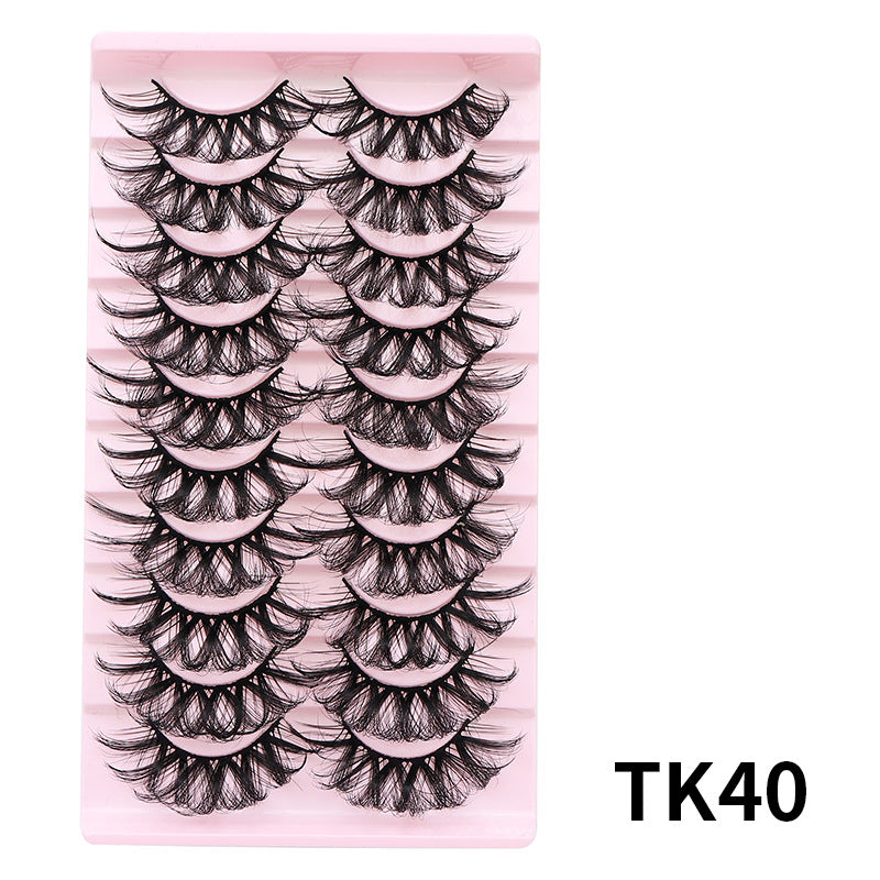 DINGSEN false eyelashes factory cross-border stable supply 10 pairs of DD holiday eyelashes Russian curling set