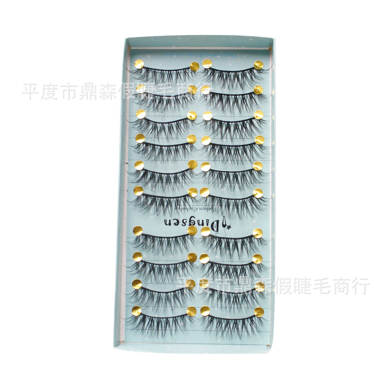 Dingsen false eyelashes manufacturer wholesale messy cotton thread stems 10 pairs of little devil H92