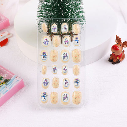 Children's nail stickers baby toddler boys and girls cartoon princess nail stickers jelly glue Christmas wear nails 