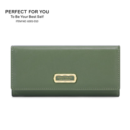 perfect for you new style ladies wallet long simple PU high-grade coin purse tri-fold clutch bag 