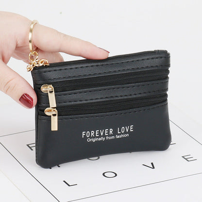 New genuine leather texture coin purse women's short small wallet multifunctional driver's license card holder soft leather key bag zipper bag 