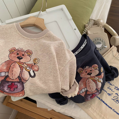 Children's sweatshirt 2024 Bangcheng spring new products boys and girls printed bear sweatshirt baby pullover top C0224