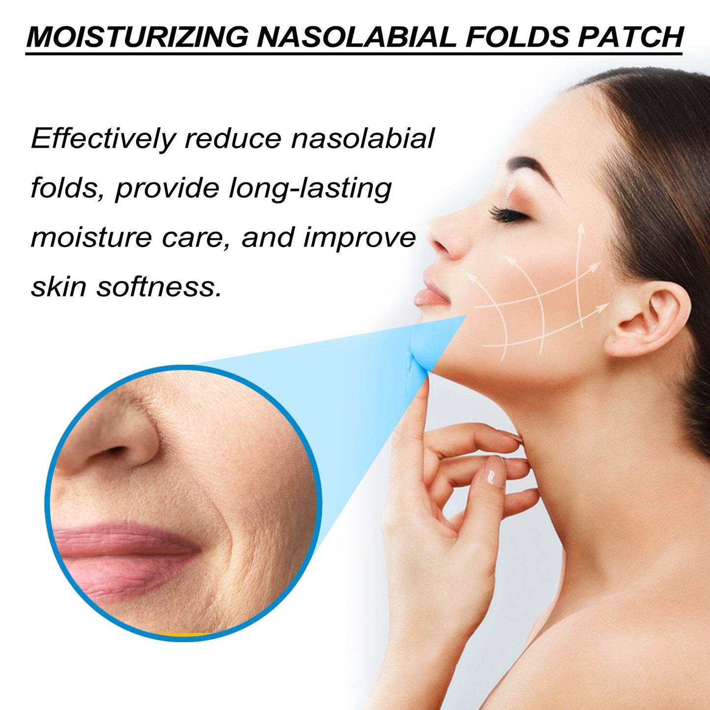 EELHOE collagen nasolabial fold patch lightens nasolabial folds, lifts and tightens facial skin, hydrates and moisturizes 