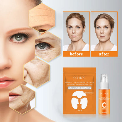 EELHOE cono peptide deer bone collagen essence set reduces wrinkles, prevents aging, moisturizes and tightens facial skin 