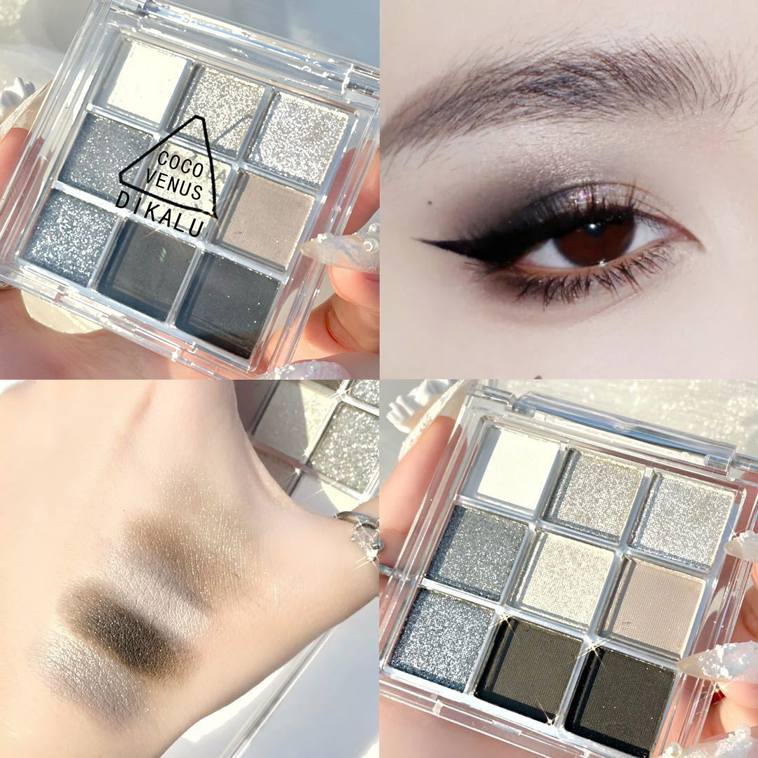 DIKALU nine-color eyeshadow city cold and warm palette pearlescent matte acrylic transparent nine-square eyeshadow land cross-border