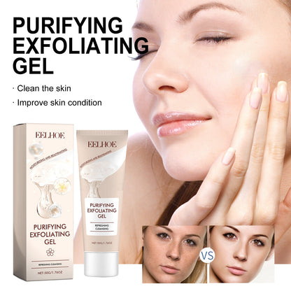 EELHOE Exfoliating Scrub Gel Facial Deep Cleansing Pores Moisturizing Oil Control Refreshing Exfoliating Gel 