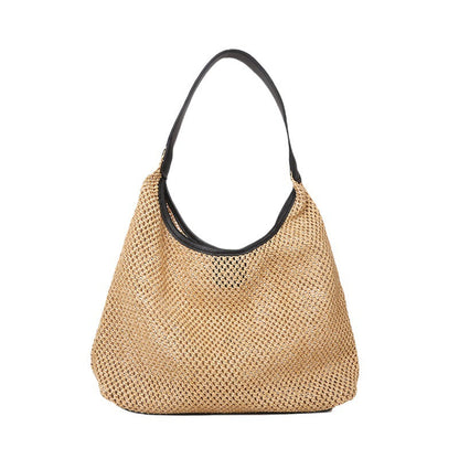 2024 new women's bag trend urban simple shoulder bag retro woven high value all-match tote bag wholesale 