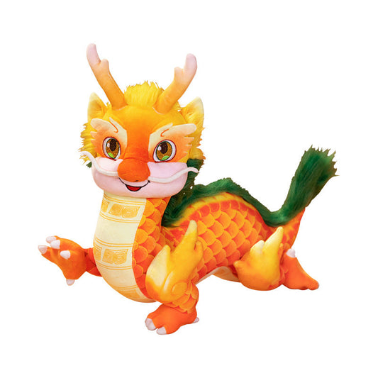 Dragon Year Mascot Long Chenchen Plush Doll Doll Dragon Zodiac Year of the Dragon Gift College Entrance Examination Gift