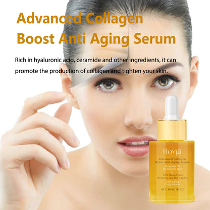 Hoygi Collagen Essence Anti-Wrinkle Essence ផ្តល់សំណើម ផ្តល់សំណើម កាត់បន្ថយស្នាមជ្រួញ បន្តឹងស្បែកមុខ និងធ្វើអោយស្បែកតឹងណែន 