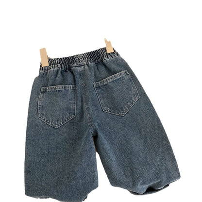 Children's clothing 2024 spring new children's pants children's casual pants baby autumn trousers boy's pants ripped jeans