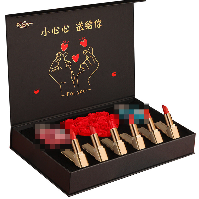 520 Chinese Valentine's Day gift for girlfriend Chinese style carved lipstick perfume set rose gift box birthday gift 