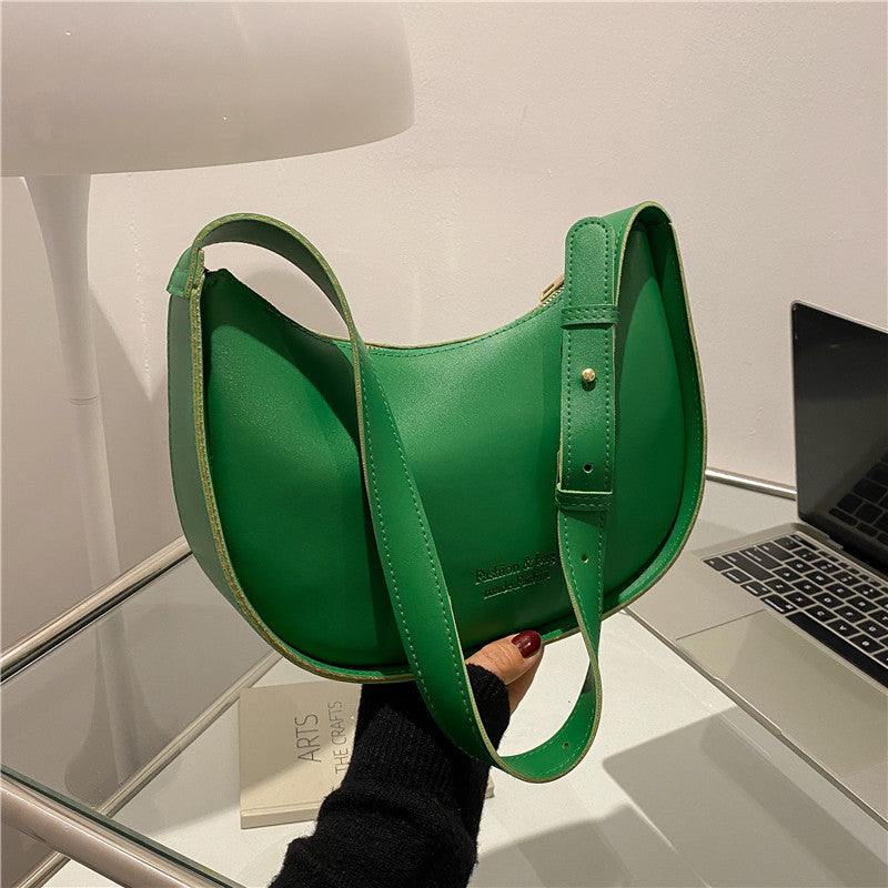 Western style PU versatile dumpling bag 2024 spring and summer new style bag for women small fresh Japanese and Korean simple ladies shoulder bag 