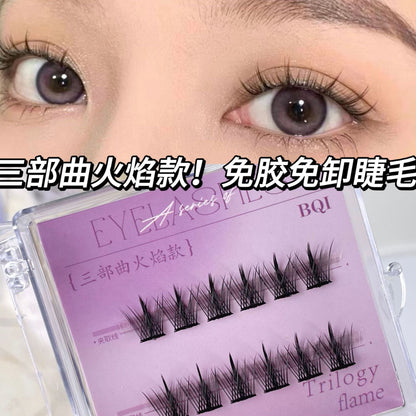 Meng Hela starry sky bear glue-free false eyelashes free removal segmented pure desire series sunflower novice single cluster female eyelashes