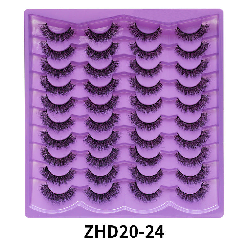 Dingsen false eyelashes stable cross-border supply 20 pairs of fried eyelashes European and American short thick mix eyelashes