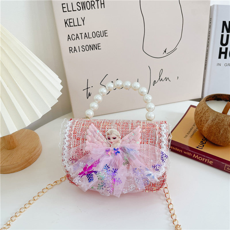 Sequined girl's handbag stylish chain crossbody bag mini coin purse children's matching bag girl's bag 