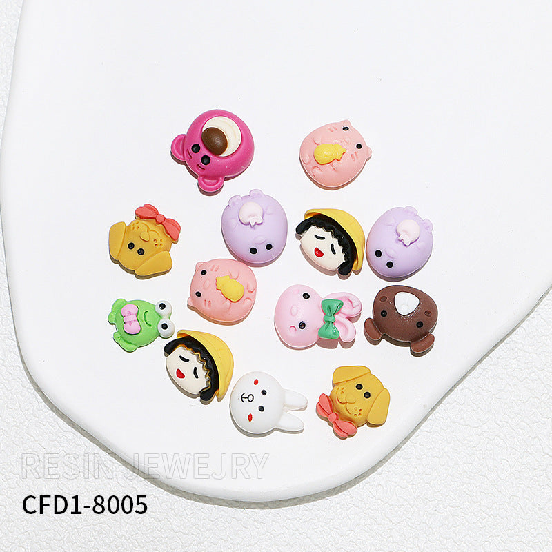 2024 new cross-border soft clay cartoon nail accessories resin mixed patch Japanese style hot sale