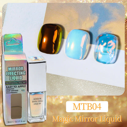 Cross-border new nail art liquid magic mirror powder moonlight powder non-flying powder liquid mirror powder fairy powder nail art magic liquid