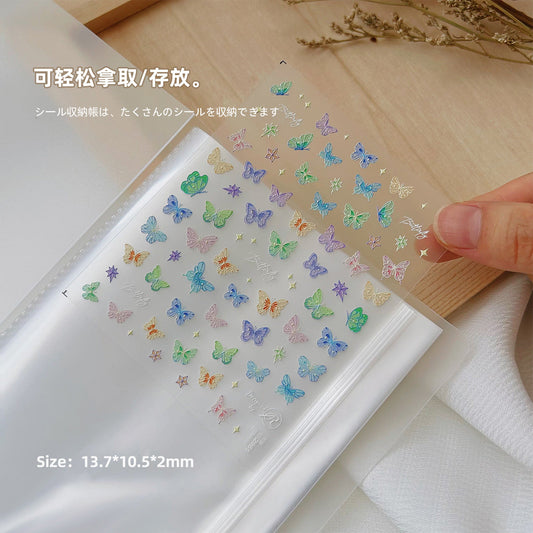 Nail stickers storage book frosted cover Japanese simple nail stickers arrangement small portable display storage book