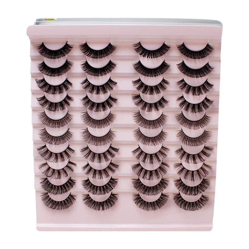 Dingsen false eyelashes factory cross-border stable supply 20 pairs of DD Russian curled eyelashes European and American thick