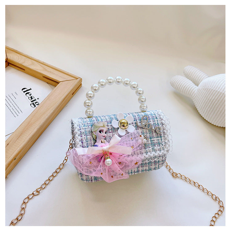 New style children's small square bag fashionable princess handbag Korean version girl chain messenger bag children's shoulder bag wholesale 