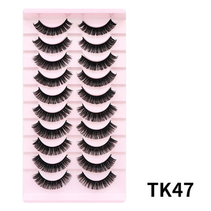 DINGSEN false eyelashes factory cross-border stable supply 10 pairs of DD holiday eyelashes Russian curling set