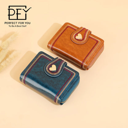 Perfect For You Women's Coin Purse Fashion Short Bi-fold Wallet Simple Ultra-thin Card Holder ins Wallet 