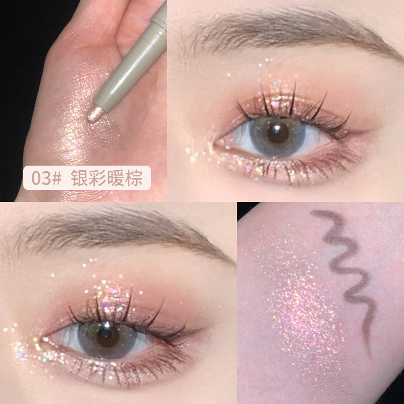 NOVO Star Eyes Smart Double-Head Eye Silkworm Pen Easy for Beginners to Color Pearlescent Fine Flash Highlight Shadow Waterproof Eyeshadow Pen