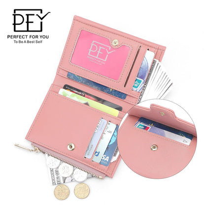 perfect for you short bifold side-pull wallet for women with multiple card slots multi-function fashionable coin card holder 