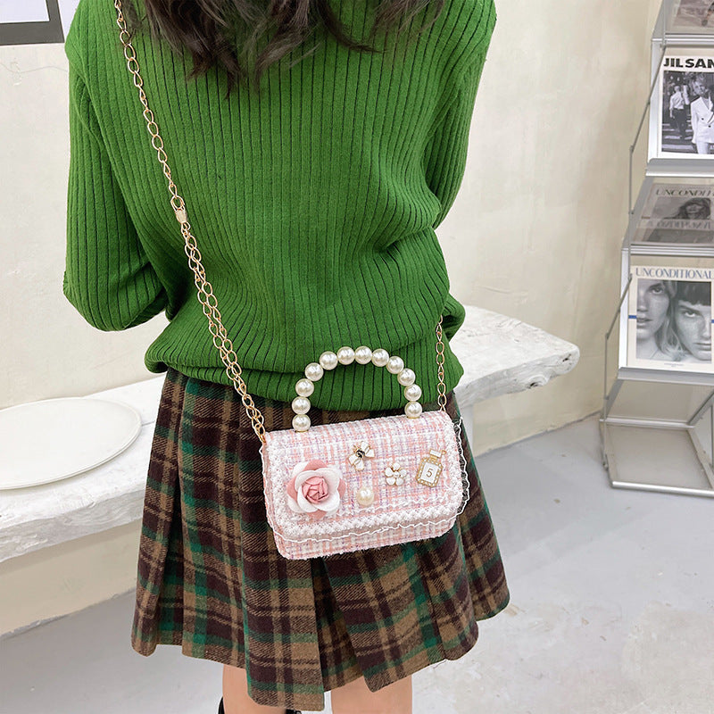 New style children's small square bag fashionable princess handbag Korean version girl chain messenger bag children's shoulder bag wholesale 