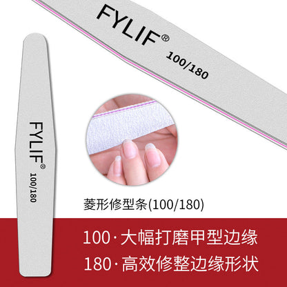 Nail art nail file strips printing diamond-shaped nail file manicure type washboard grinding strips polishing strips high-quality emery strips wholesale