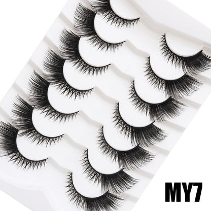 Dingsen cross-border cat eye false eyelashes eye tail lengthening natural wholesale eyelashes flat false eyelashes foreign trade