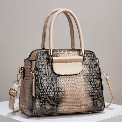 2024 autumn and winter bags for women new style fashion large capacity crocodile pattern embossed hand-held shoulder messenger women's bag 