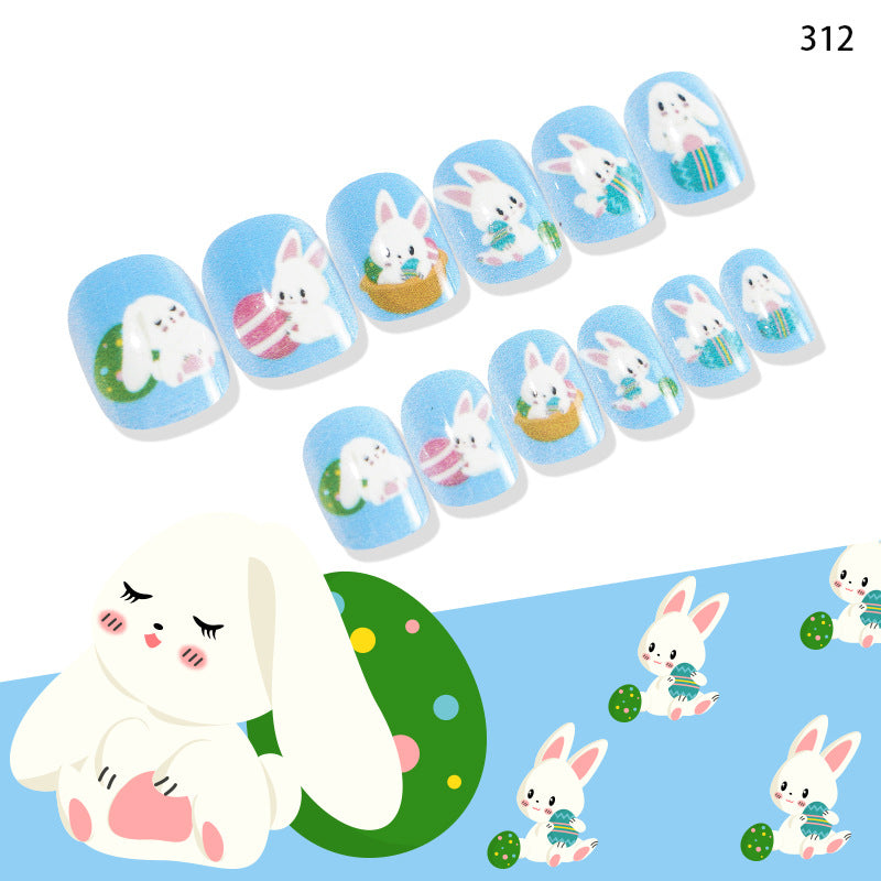 Nail art wearable nail tips cute Easter children's nail tips wearable nail tips patches fake nails finished nail tips