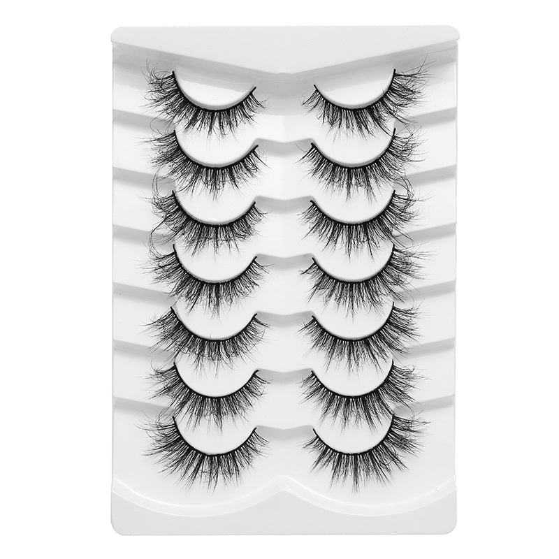 Dingsen false eyelashes factory cross-border stable supply 7 pairs of false eyelashes DSD series short fried hair