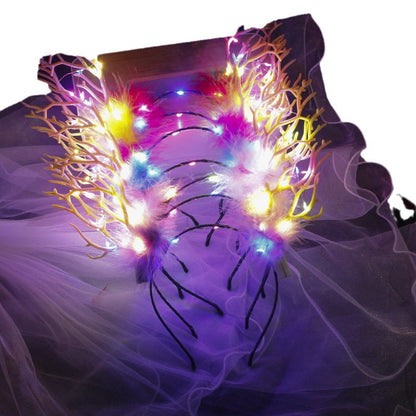 Christmas flash antler headdress wholesale net celebrity luminous elk headband stall toys batch holiday decoration gifts