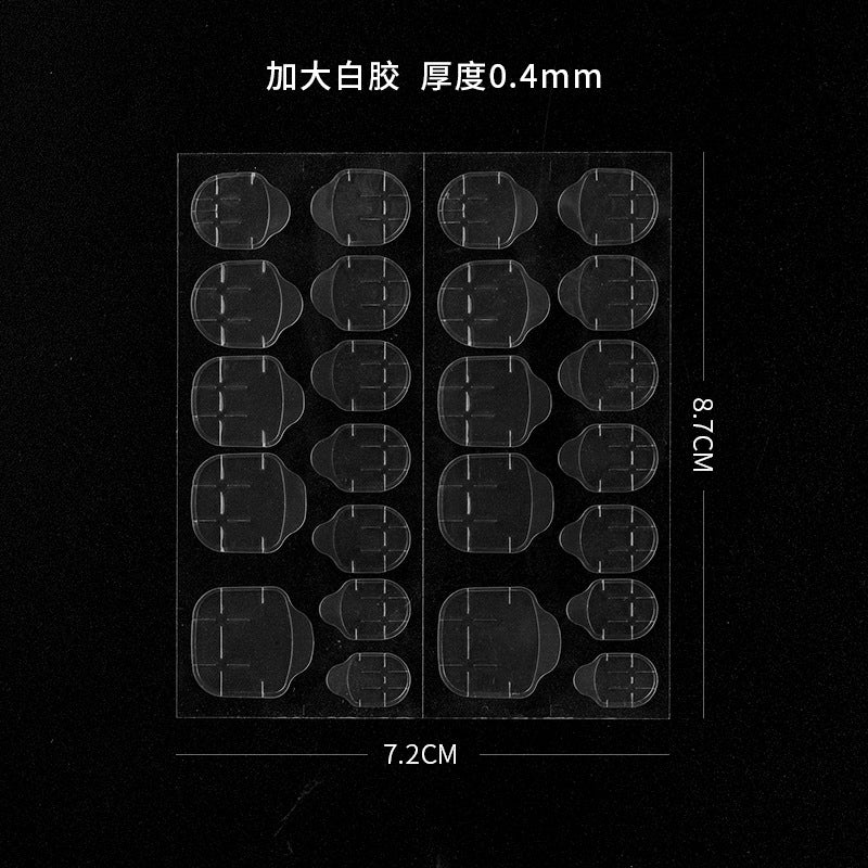 爆款美甲果冻双面胶 透明无痕指甲胶隐形穿戴甲片胶贴12贴24贴