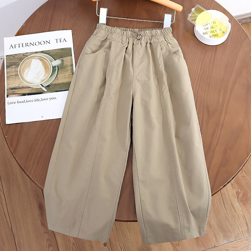 Children's summer cotton thin hot pants boys and girls anti-mosquito pants bloomers wide-leg pure cotton cool Korean version fat version loose