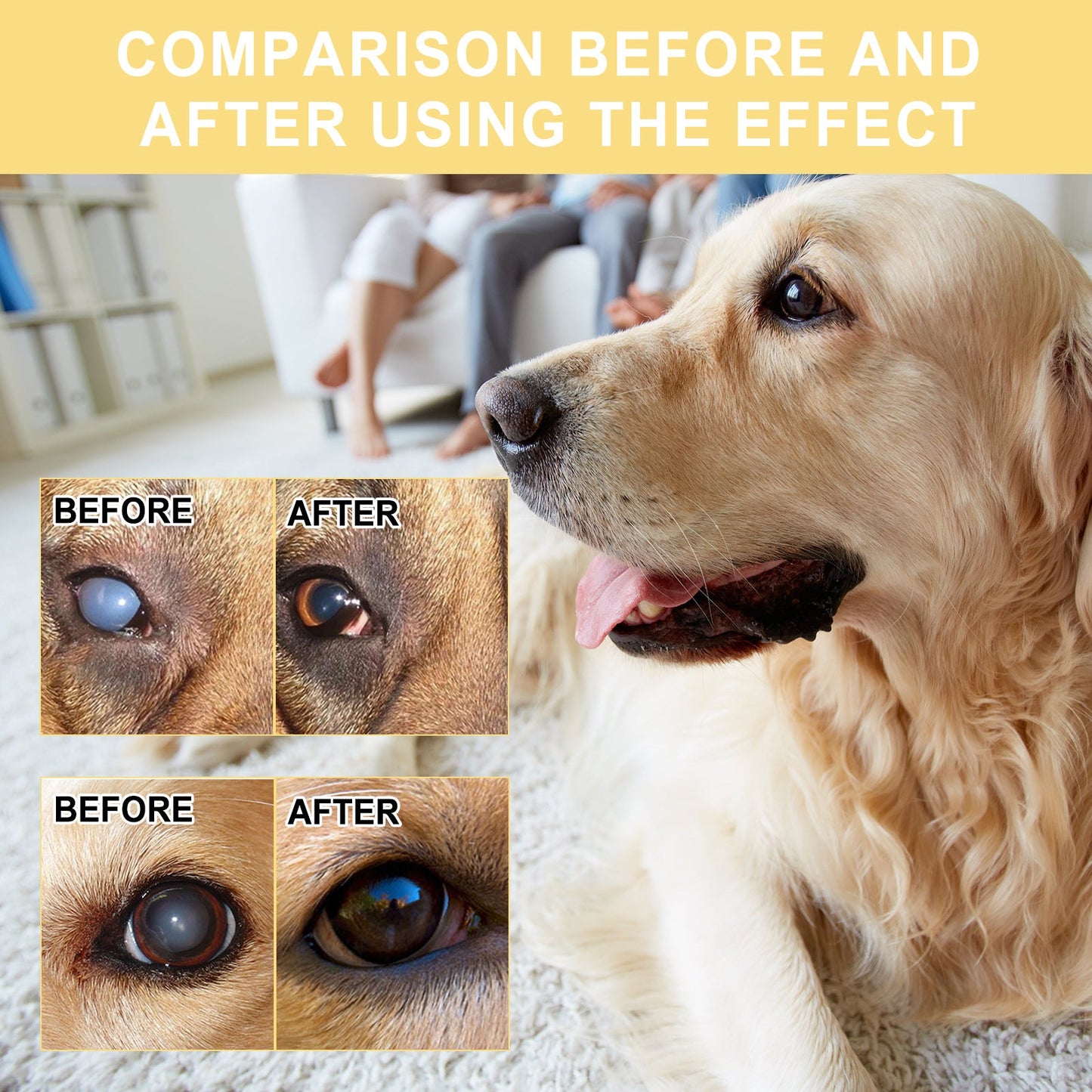 Yegbong pet eye drops for dogs and cats, gentle eye cleansing, tear stains, eye dirt, pet care eye drops 