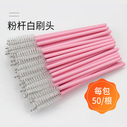 Disposable portable nylon eyelash brush eyelash curling comb powder rod rose red rod makeup brush eyebrow comb