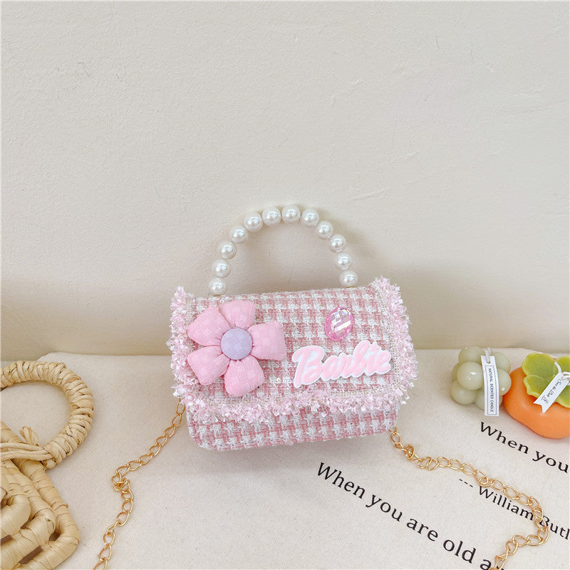 New Children's Shoulder Bag Cute Princess Coin Purse Little Girl Pearl Handbag Children's Crossbody Bag Wholesale